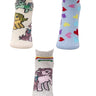 Combo Of 3 Kids Ankle Length Socks:Magic World-Cream, Blue, Grey - SOC3-AF-MCBG-6-12