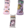 Combo Of 3 Kids Ankle Length Socks:Magic World-Grey,Pink,Lavender - SOC3-AF-MGPL-6-12