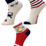 Combo Of 3 Kids Ankle Length Socks:Rider:Creme, Red,Off White - SOC3-AF-RCRO-6-12