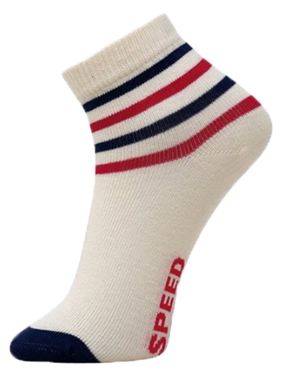 Combo Of 3 Kids Ankle Length Socks:Rider:Off White,Grey,Navy - SOC3-AF-ROGN-6-12