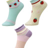 Combo Of 3 Kids Ankle Length Socks:Sweet Berry: Mint, Peach, Lemon - SOC3-AF-MPL-6-12