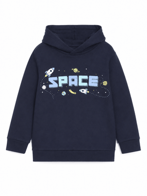 Combo of 3 Kids Hooded Sweatshirts - Black-Navy-Purple Kids Winter Hoodies