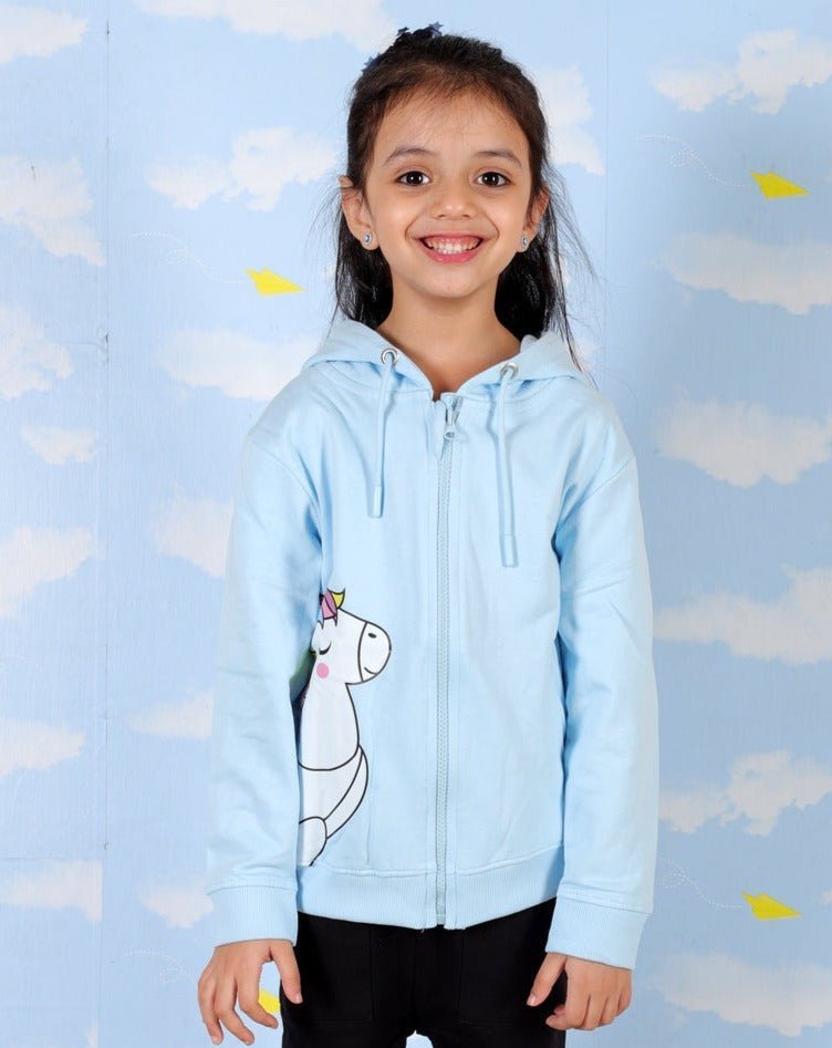 Combo of 3 Kids Hooded Zipper Jackets - Navy - Coral - Light Blue Kids Sweatshirts