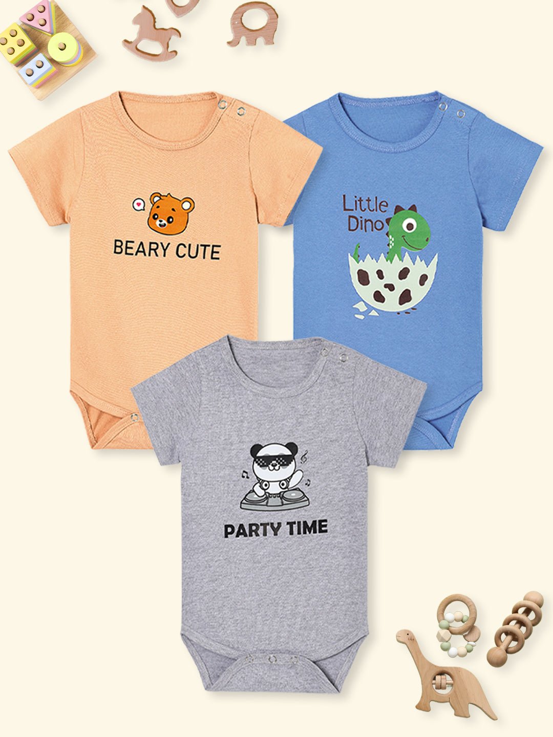 Combo of 3 Onesie: Style A - ONC3 - BCMDPT - PM