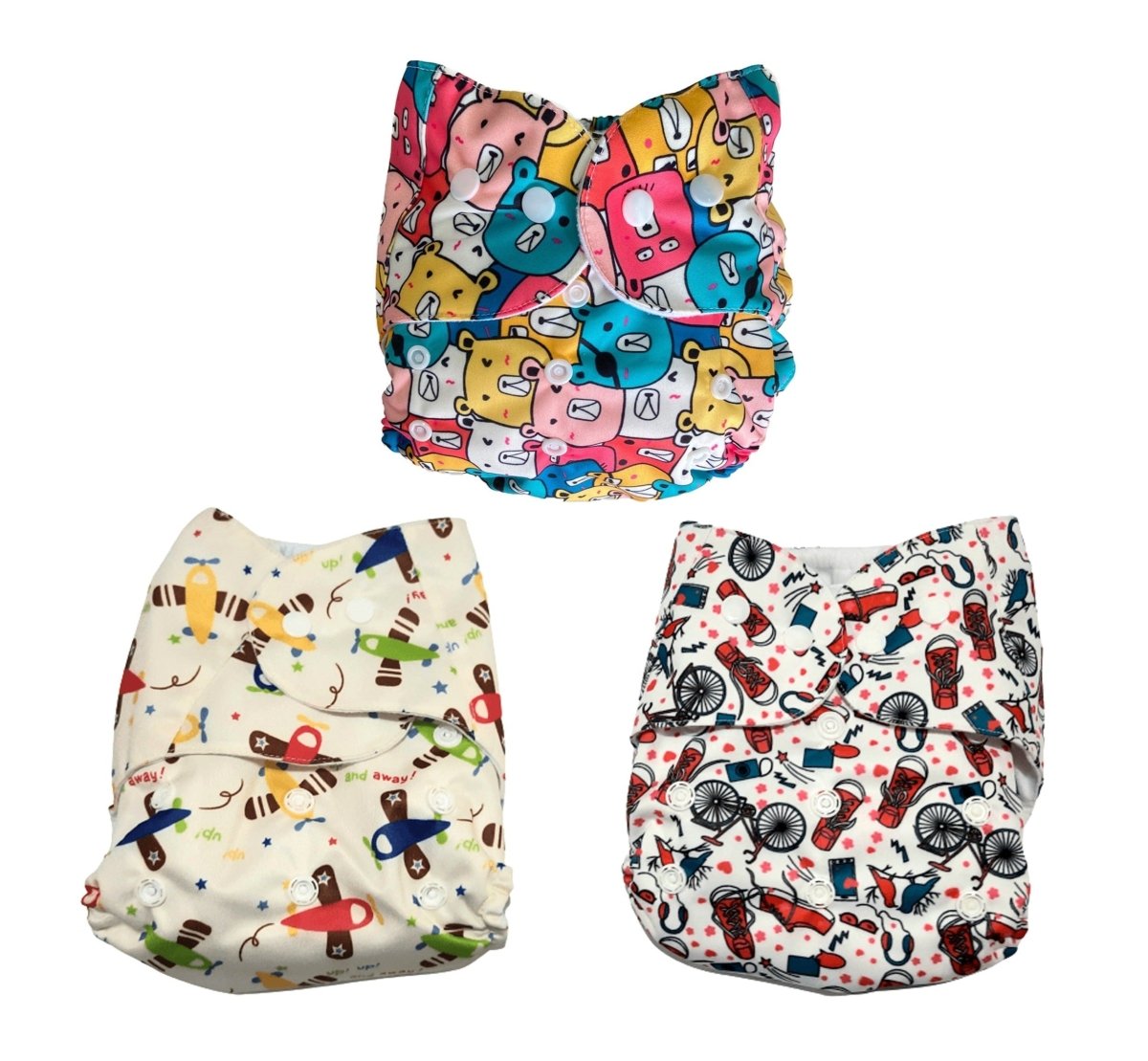 Combo of 3 Reusable Diapers - Option 1 - CD3-BRBCT-3-3