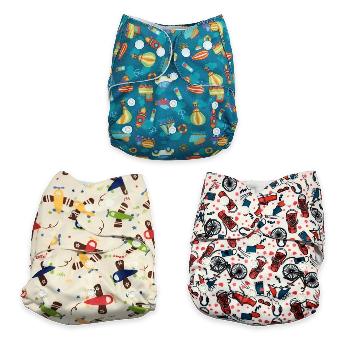 Combo of 3 Reusable Diapers- Option 10 - DPR-3-LCTR-3-3