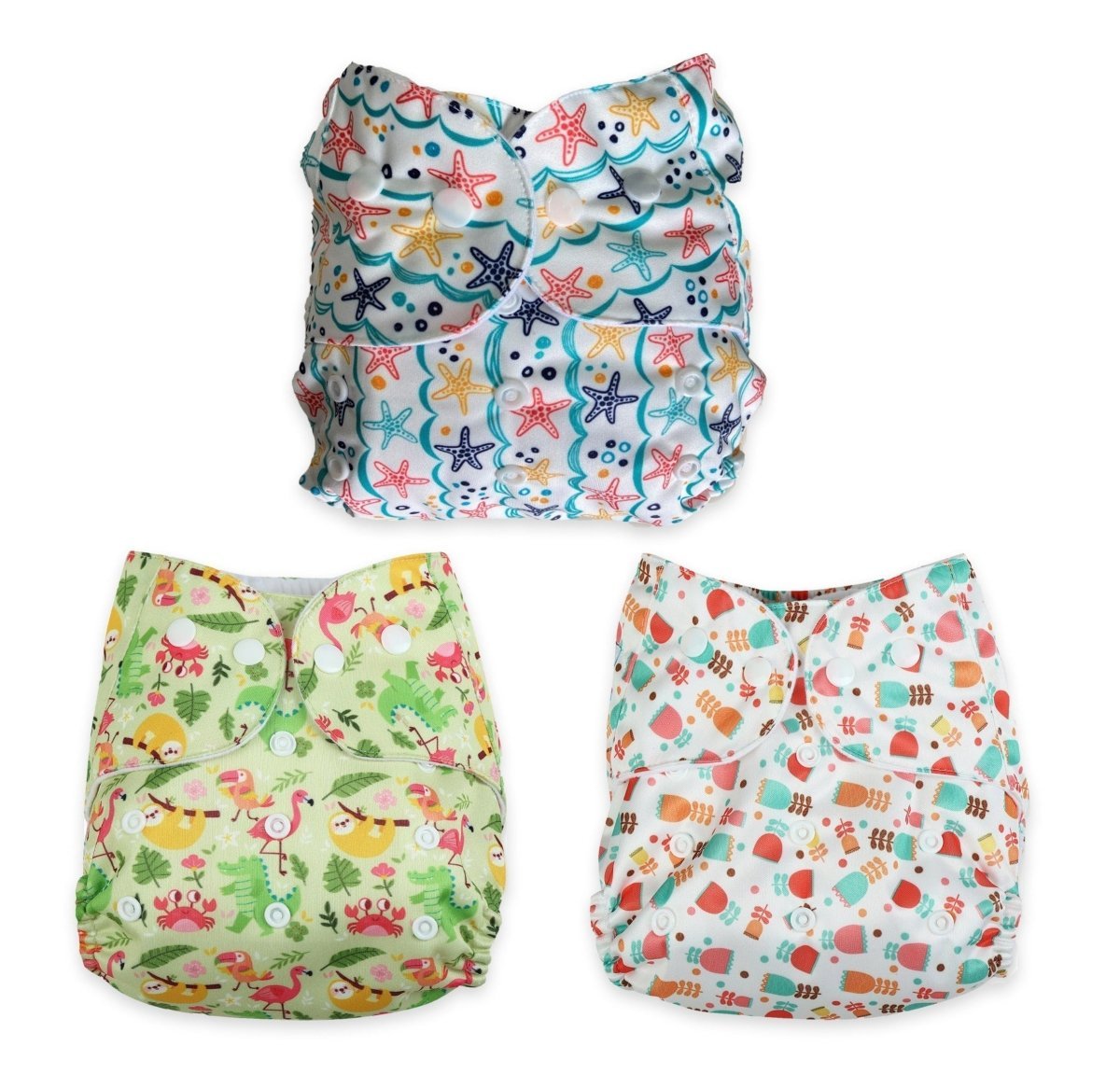 Combo of 3 Reusable Diapers- Option 11 - DPR-3-TPBS-3-3