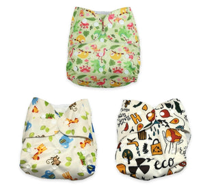 Combo of 3 Reusable Diapers- Option 13 - DPR-3-TPHE-3-3