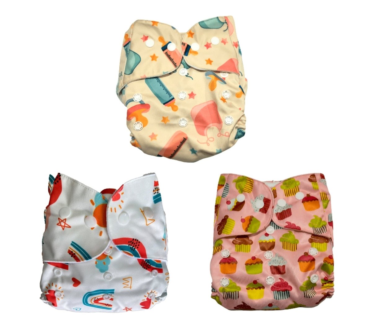 Combo of 3 Reusable Diapers - Option 2 - CD3-BRDCP-3-3