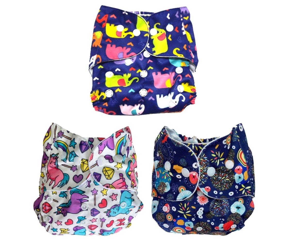 Combo of 3 Reusable Diapers - Option B - DPR-3-RMHE-3-3