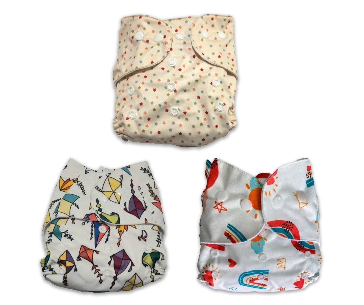 Combo of 3 Reusable Diapers - Option C - DPR-3-CKRD-3-3