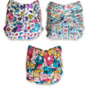 Combo of 3 Reusable Diapers - Option K - DPR-3-MSB-3-3