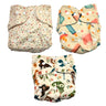 Combo of 3 Reusable Diapers - Option P - DPR-3-PPBBTP-3-3