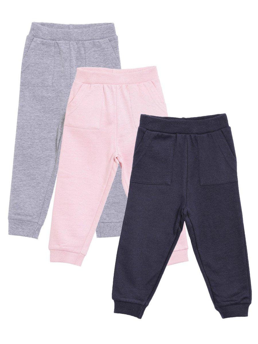 Combo of 3 Sweatpants-Navy Blue, Pink and Grey - SP-3-NPG-0-6