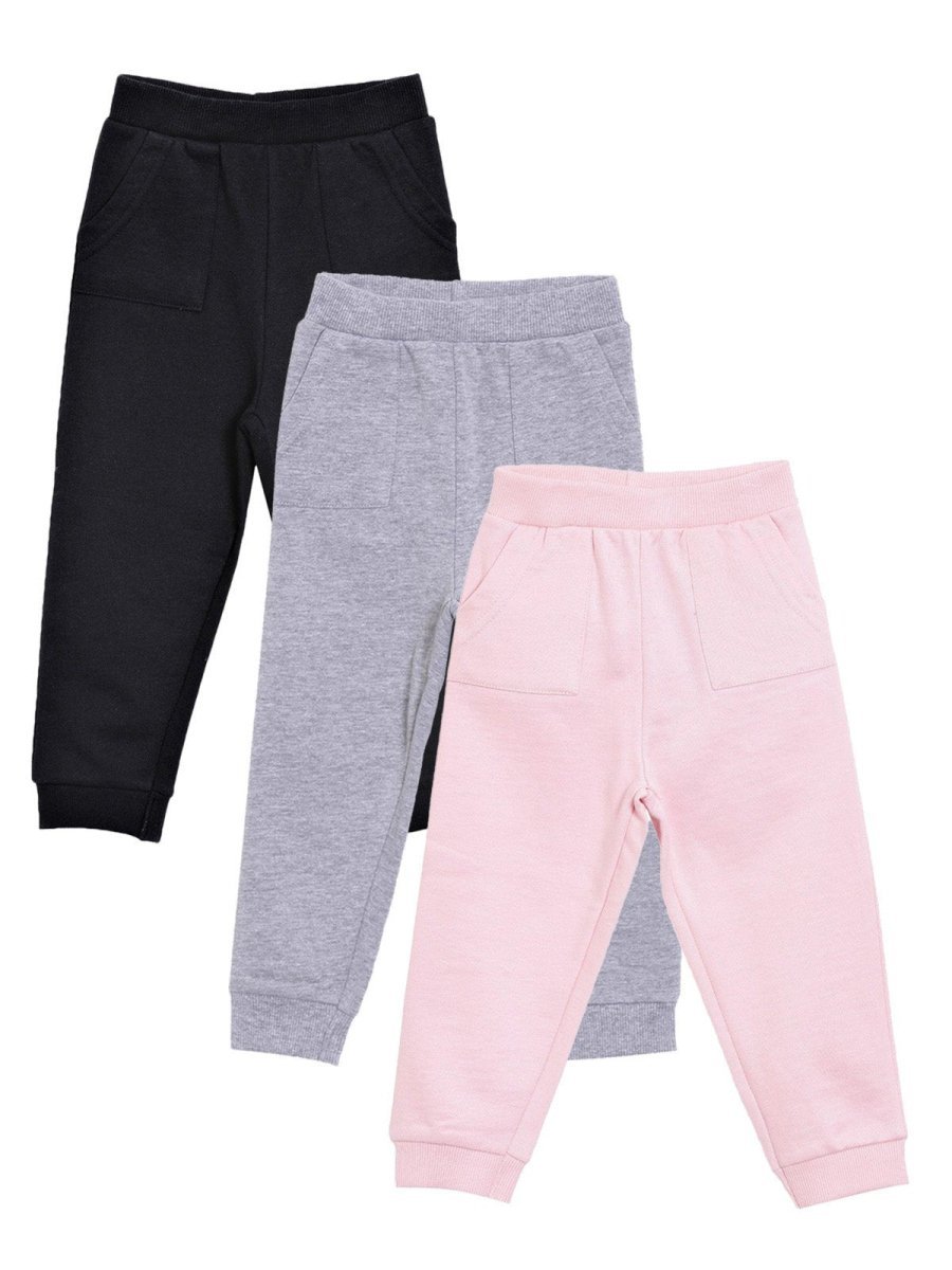Combo of 3 Sweatpants-Pink, Grey and Black - SP-3-PGB-0-6