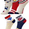 Combo Of 5 Kids Ankle Length Socks:Rider - SOC5-AF-RCWGN-6-12
