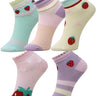 Combo Of 5 Kids Ankle Length Socks:Sweet Berry - SOC5-AF-SMPL-6-12