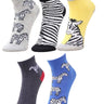 Combo Of 5 Kids Ankle Length Socks:Zebra - SOC5-AF-ZGBYA-6-12