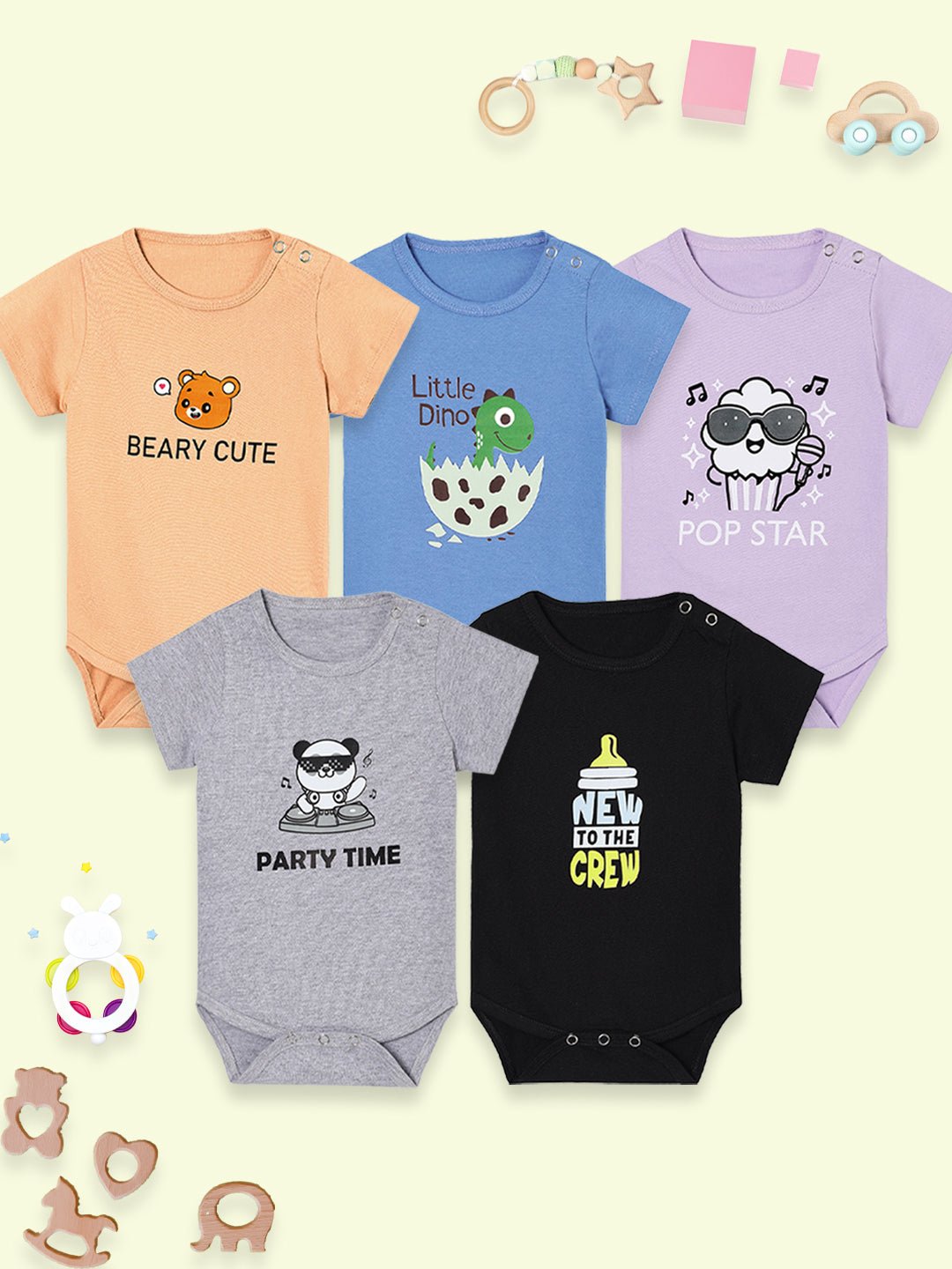 Combo of 5 Onesie: Style A - ONC5 - PSBNMP - PM