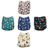 Combo of 5 Reusable Diapers- Option 14 - DPR-5-OLRCP-3-3