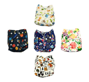 Combo of 5 Reusable Diapers - Option 6 - CD5-HRPEB-3-3