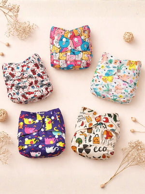 Combo of 5 Reusable Diapers - Option F - 3months - 3years Reusable Cloth Diaper