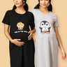 Combo Of Bun in the Oven & Baby On Board Maternity T-Shirt DressCombo Of Bun in the Oven & Baby On Board Maternity T-Shirt Dress