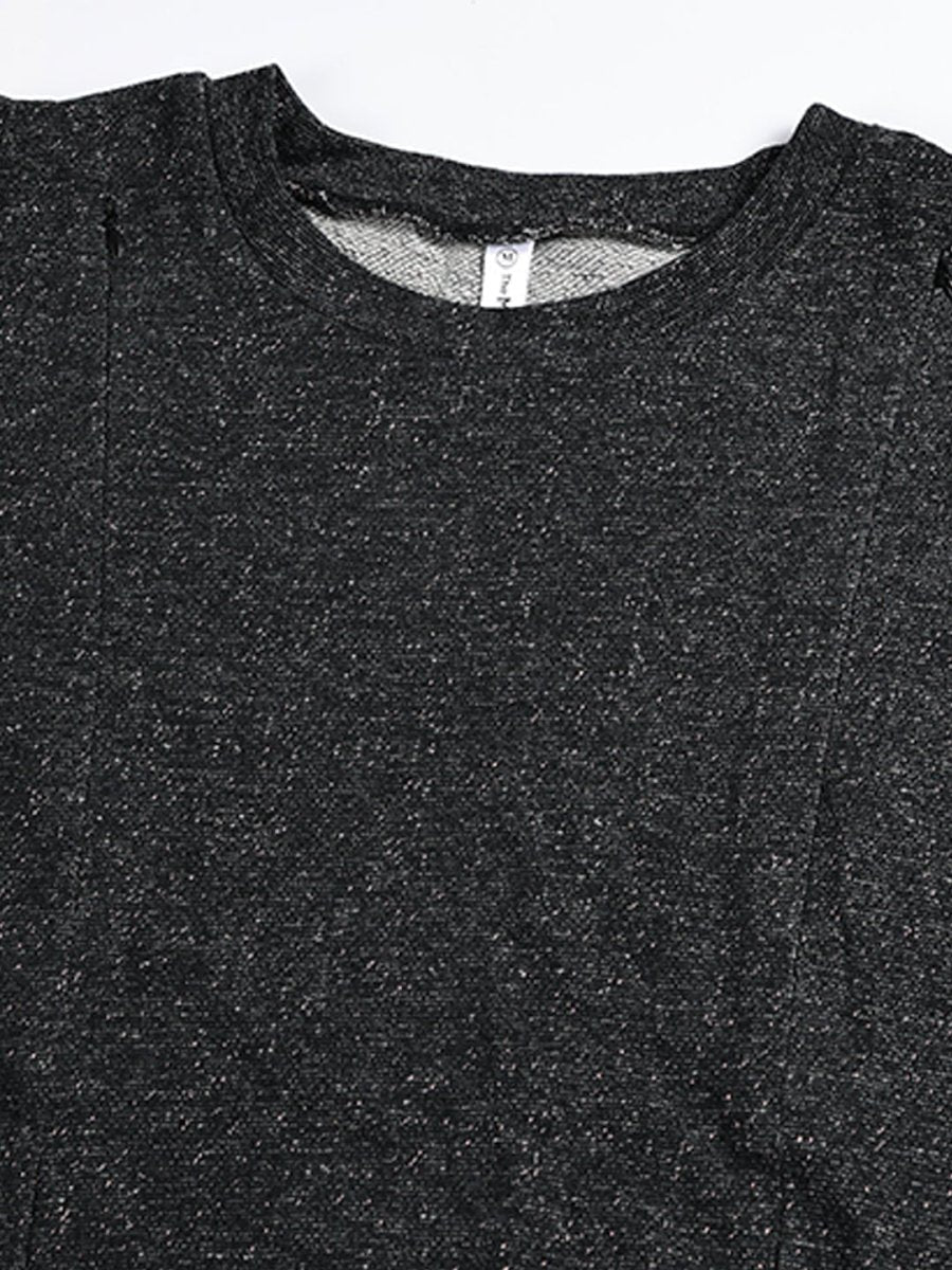 Combo Of Eclipse Maternity Sweatshirt With Black Leggings - MNSWT-ECPBL-S
