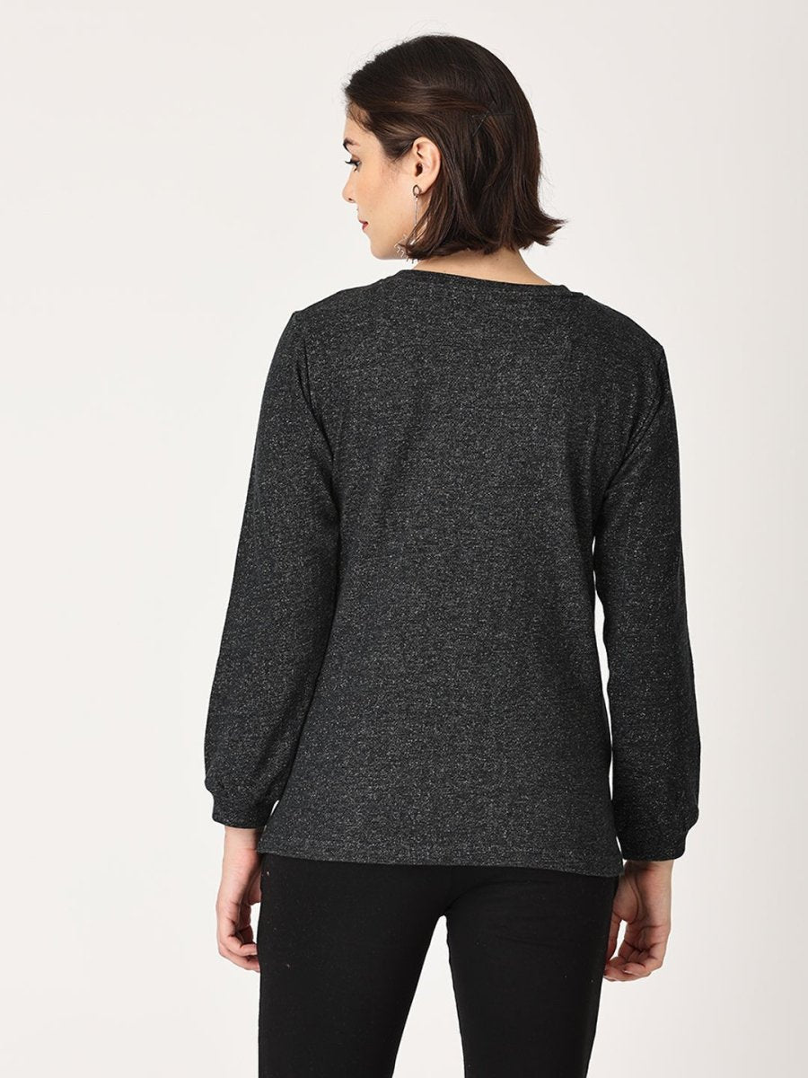 Combo Of Eclipse Maternity Sweatshirt With Black Leggings - MNSWT-ECPBL-S