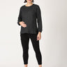 Combo Of Eclipse Maternity Sweatshirt With Black Leggings - MNSWT-ECPBL-S
