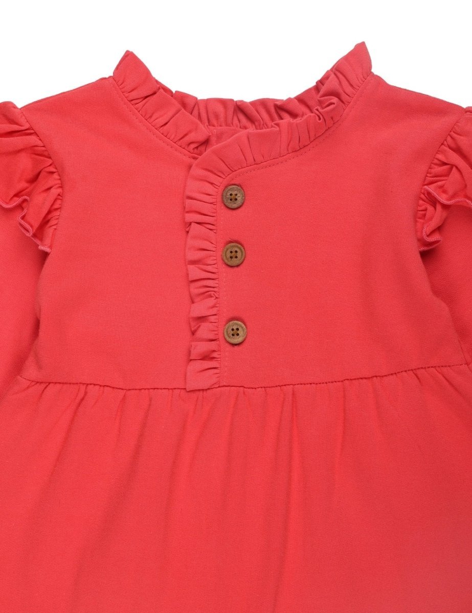 Combo of Girls Cute Raspberry Sweater Dress with Black Leggings - WNCL-DL-CTRB-0-6