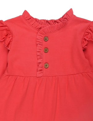 Combo of Girls Cute Raspberry Sweater Dress with Black Leggings - WNCL-DL-CTRB-0-6