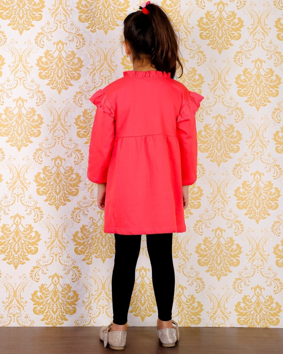 The Mom Store Combo of Girls Cute Raspberry Sweater Dress with