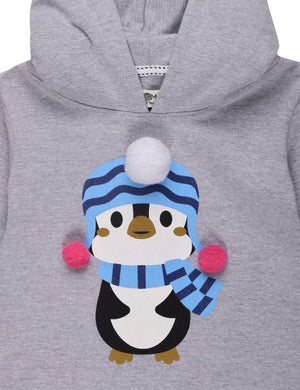 Combo of Girls Little Penguin Hooded Sweater Dress with Black Leggings - WNCL-HL-LTPG-0-6