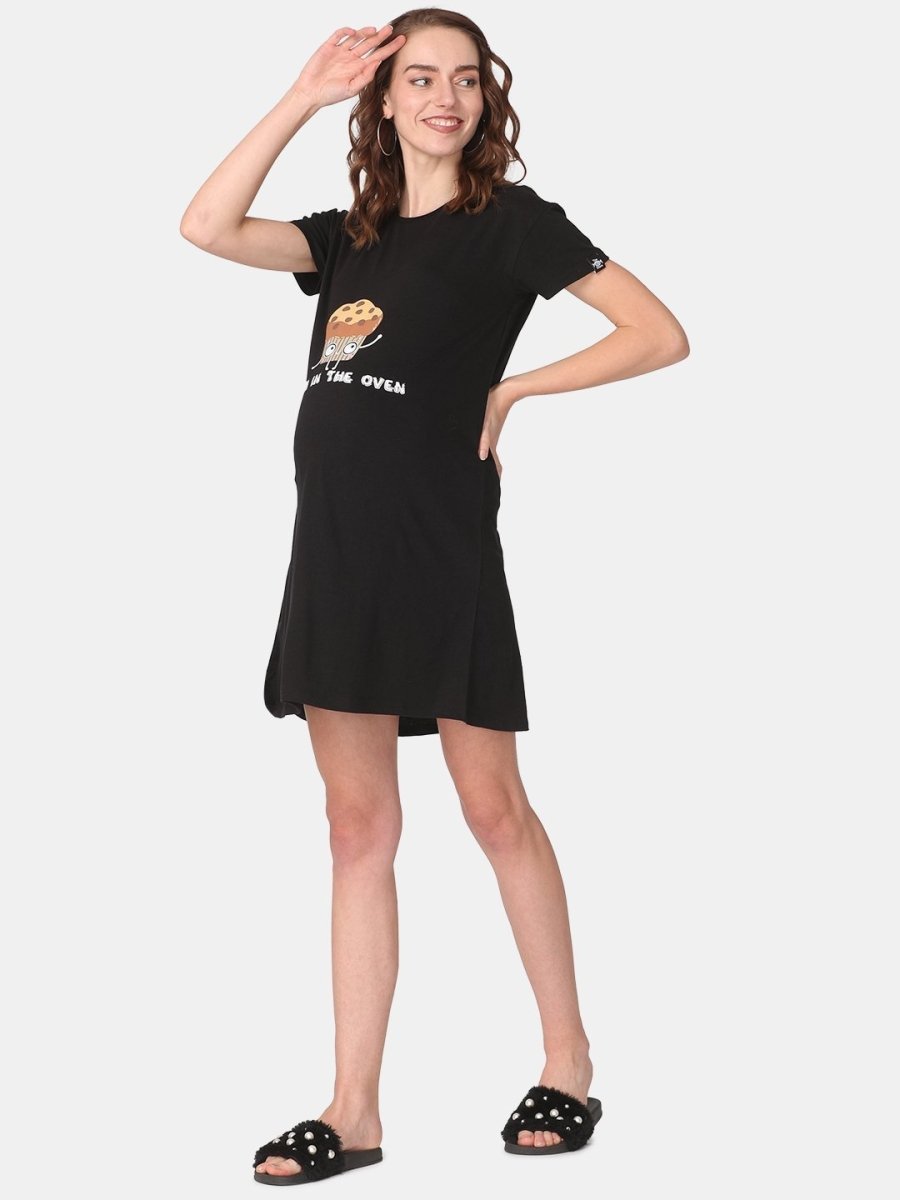 Combo Of Lookin' Pine & Bun In The Oven Maternity T-Shirt Dress - NW2-LPBIO-S