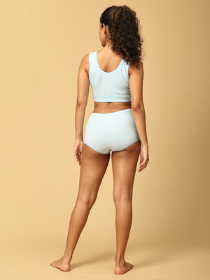 Combo Of Maternity Nursing Sleep Bra and Overbelly Support Panties -Blue - LNGR2-AN-BLU-S