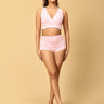 Combo Of Maternity Nursing Sleep Bra and Overbelly Support Panties -Pink - LNGR2-AN-PNK-S