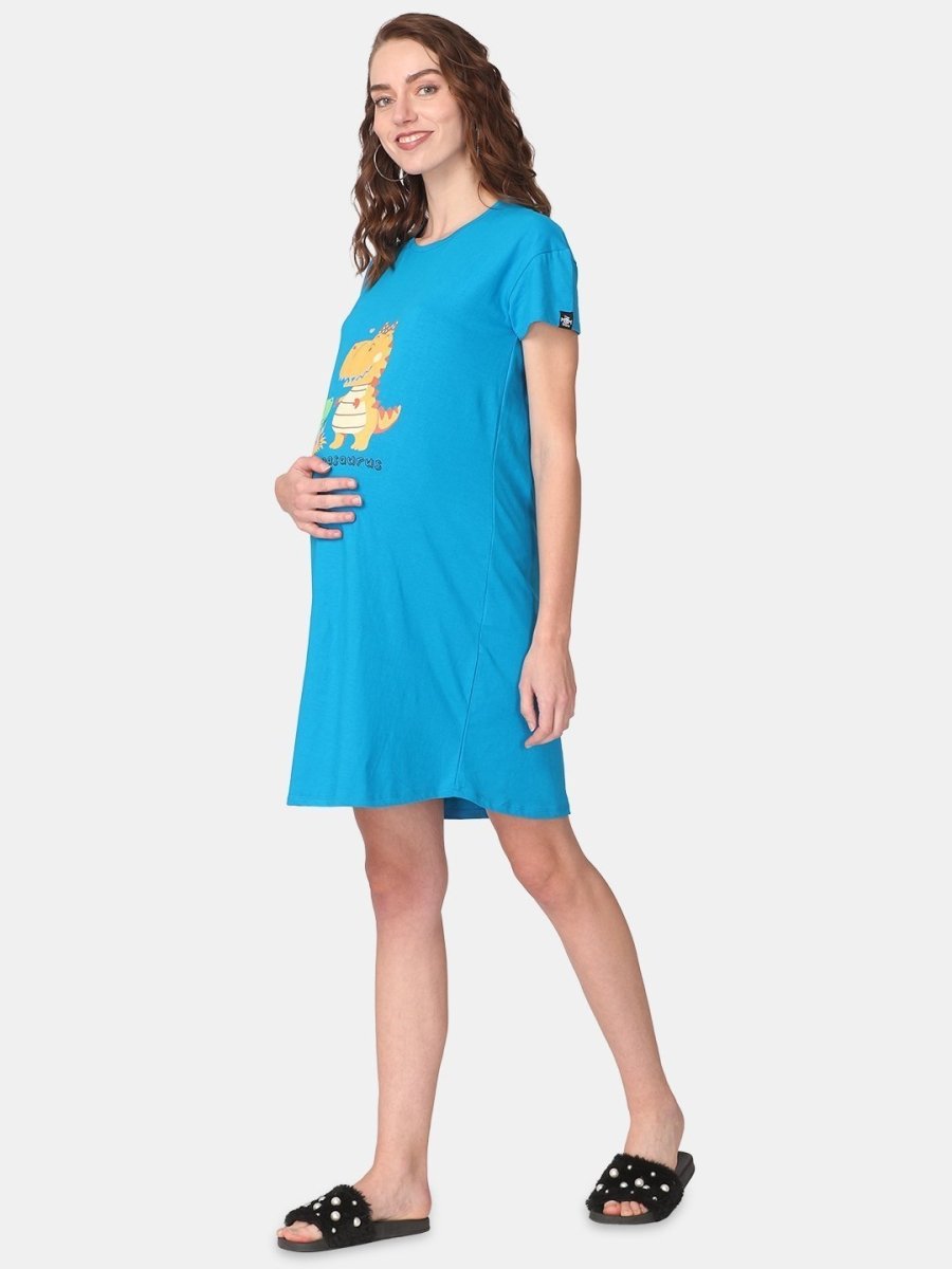 Combo Of Pregasaurus & Baby On Board Maternity T-Shirt Dress - NW2-PRGBOB-S