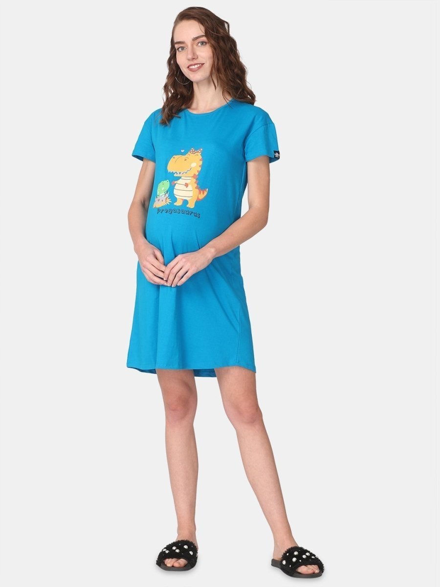 Combo Of Pregasaurus & Mommy To be Maternity T-Shirt Dress - NW-2-PSMTB-S