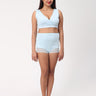 Combo of Sky Blue High Waist Lace Panty and Maternity Nursing Sleep Bra - LNGR2-SBLS-S