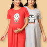 Combo Of Sleepy Mumma & Baby On Board Maternity T-Shirt Dress