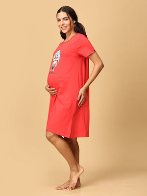 Combo Of Sleepy Mumma & Pregasaurus Maternity T-Shirt Dress - NW2 - SMPRG - S