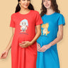 Combo Of Sleepy Mumma & Pregasaurus Maternity T-Shirt Dress - NW2 - SMPRG - S
