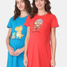 Combo Of Sleepy Mumma & Pregasaurus Maternity T-Shirt Dress - NW2-SMPRG-S