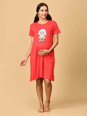 Combo Of Sleepy Mumma & Pregasaurus Maternity T-Shirt Dress - NW2 - SMPRG - S
