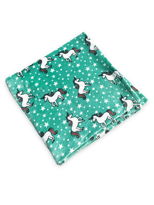 Combo of Unicorn Slumber Party Fleece Pajama and Blanket - Aqua Baby Pyjamas Set