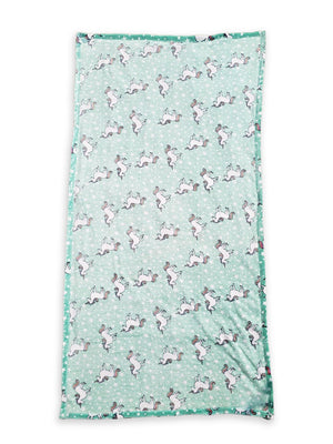 Combo of Unicorn Slumber Party Fleece Pajama and Blanket - Aqua Baby Pyjamas Set