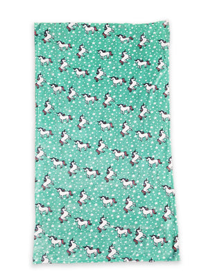 Combo of Unicorn Slumber Party Fleece Pajama and Blanket - Aqua Baby Pyjamas Set