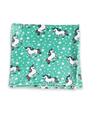 Combo of Unicorn Slumber Party Fleece Pajama and Blanket - Aqua Baby Pyjamas Set