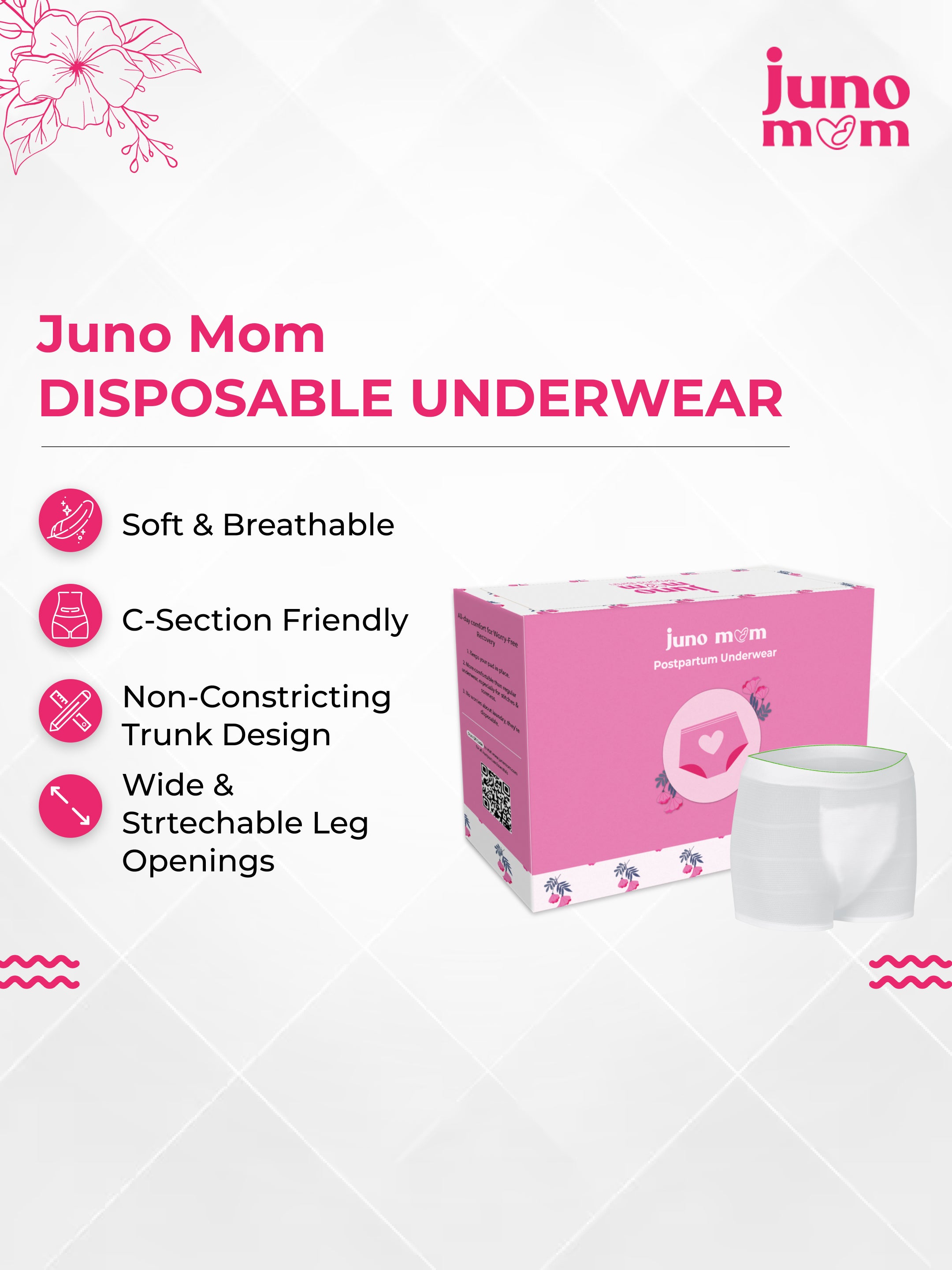 Juno Mom Maternity Combo- Maternity Pads+ Disposable Underwear